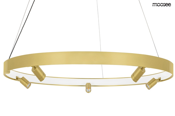 Regulowana lampa wisząca Circle LED 75,8W 3000K złoty ring