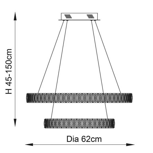 Pierścieniowa lampa zwis Celeste 78701 LED 22,5W 4000K chrom przezroczysty