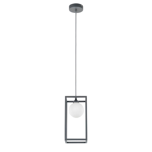 Szklana lampa zwieszana Daisy MD-BR4367-D1 GR Italux kula szary biały