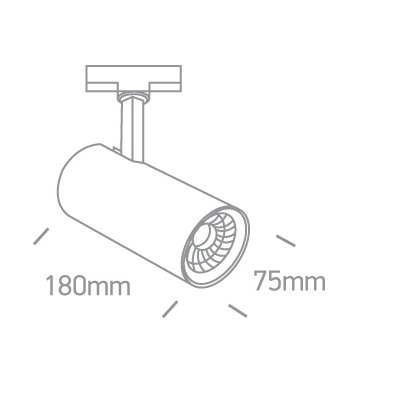 Lampa sufitowa tuba do szyny 3-fazowej CELI MYL.00088 LED 20W 4000K czarny