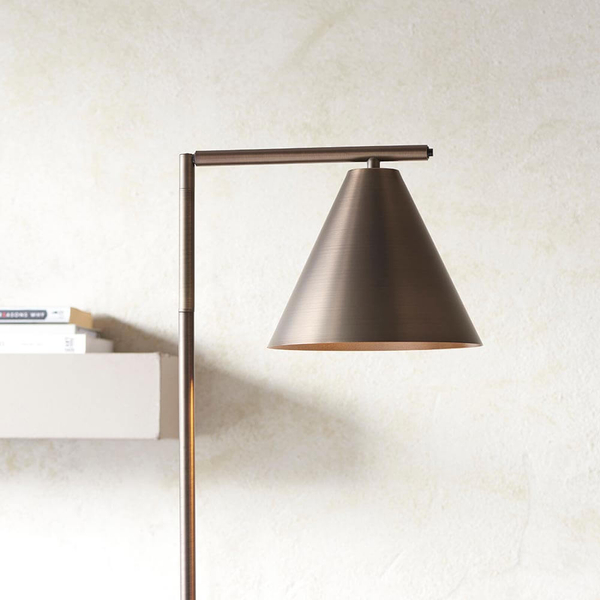 Podłogowa lampa z regulacją 102895 Endon stożek do salonu brąz antyczny
