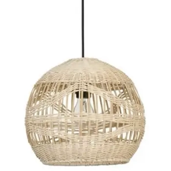 Rattanowa lampa wisząca REYNOSA LE42945 kulista beżowa czarna outlet