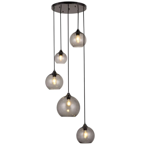 Wisząca LAMPA skandynawska TANESHA 6440 Rabalux loftowa OPRAWA szklany ZWIS kaskada kule balls metaliczna czarna