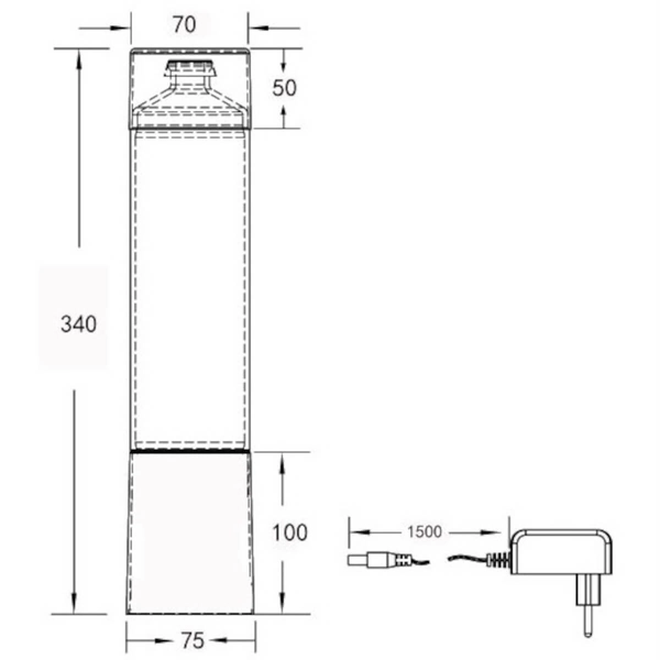 Lampka stolikowa Tornado R50751032 LED 1W funkcja RGB sopelek czarna