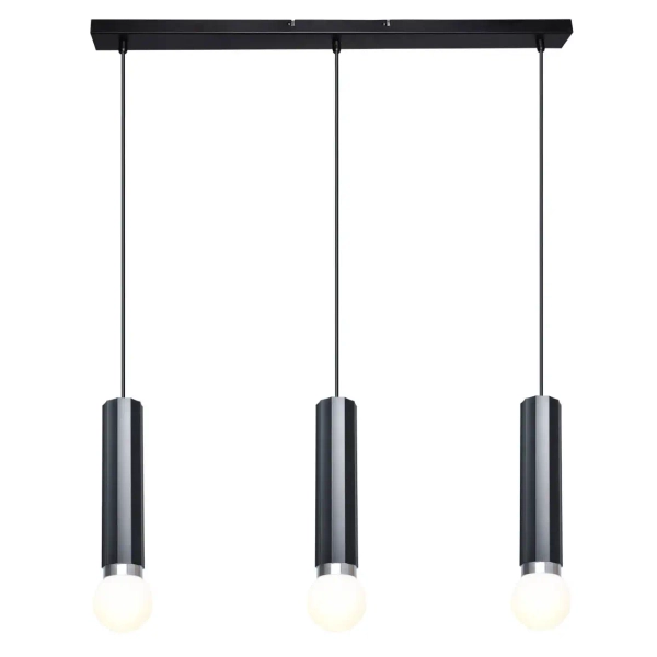 Potrójna lampa wisząca nad wyspę Macera PND-33849-3-BK czarna biała