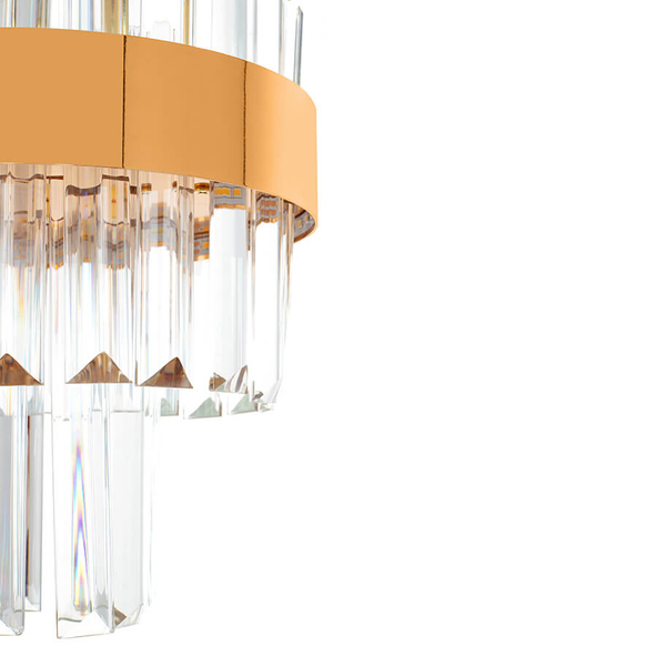 Wisząca lampa glamour Impero MSE010100390 Moosee LED 15W 3000K kryształowa złota