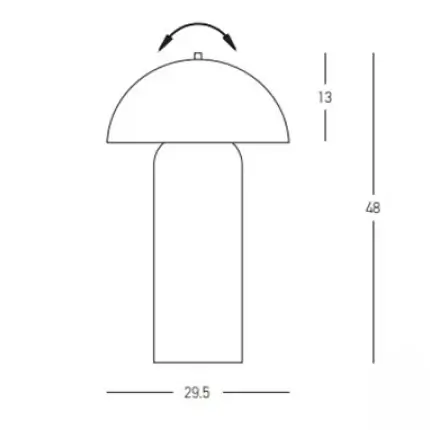 Ceramiczna lampka nocna 23007 do sypialni owalna grzyb beżowa