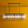 Owalna wisząca lampa Kiran KIR3422 nad stół kryształowy czarny
