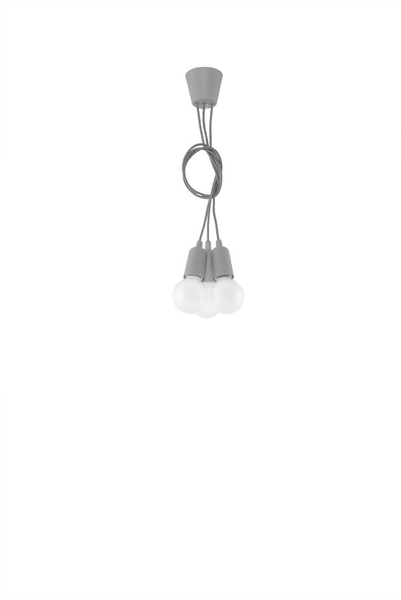 LAMPA wisząca SL.0576 pająk OPRAWKA industrialny ZWIS szary