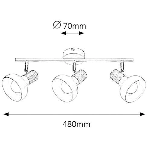 Plafon LAMPA sufitowa HOLLY 5945 Rabalux metalowa OPRAWA skandynawskie reflektorki regulowane drewno buk białe