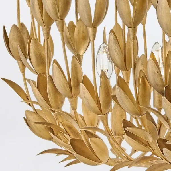 Dekoracyjna wisząca lampa Flora QN-FLORA10-GD kwiaty do jadalni złote