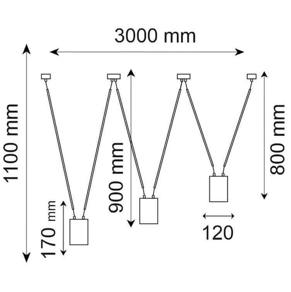 LAMPA wisząca VIWIN 9022 Shilo metalowy OPRAWA zwis tuby czarne