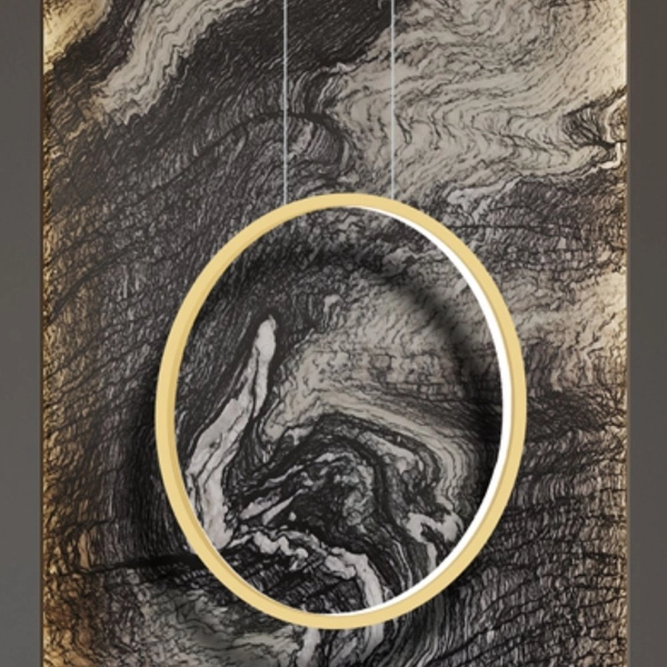 Lampa wisząca do salonu Saturno ML8855 Milagro LED 28W 4000K pierścień IP44 złoty