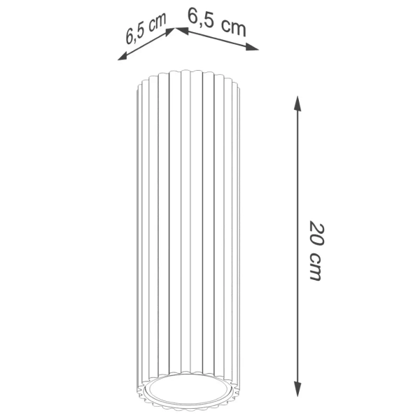 Lampa podłużna sufitowa KARBON SL.1569 ryflowana tuba czarna