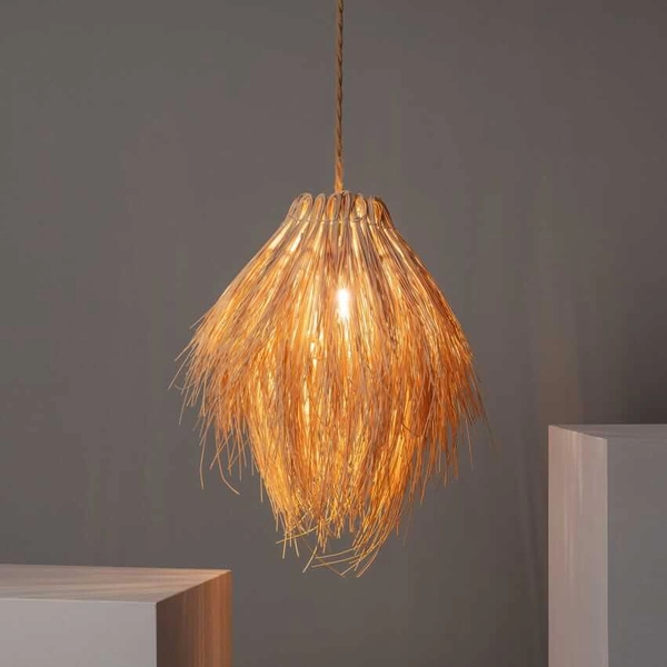 Salonowa lampa wisząca Boho ABR-NLW33-BH-E27 pleciona ratan naturalny