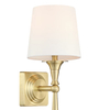 Eklektyczna lampa ścienna Austin W01289BR-WH Cosmolight metal tkanina mosiądz biała