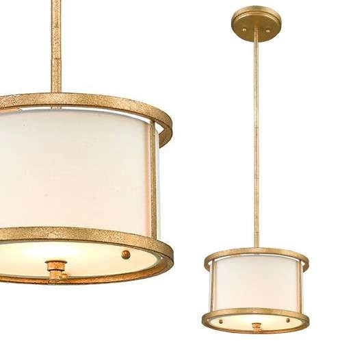 LAMPA wisząca GN-LEMURIA-MP Elstead GILDED NOLA metalowa OPRAWA okrągła złota biała