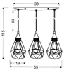 Druciana lampa wisząca GRAF 33-62901 metalowa listwa zwis klatki czarne