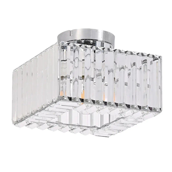 Szklana sufitowa lampa Vetro LP-2910/1C CH square kwadratowa chrom