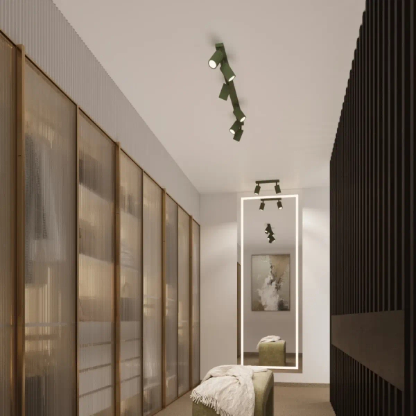 Lampa sufitowa regulowana KARBON SL.1620 potrójna oliwkowa