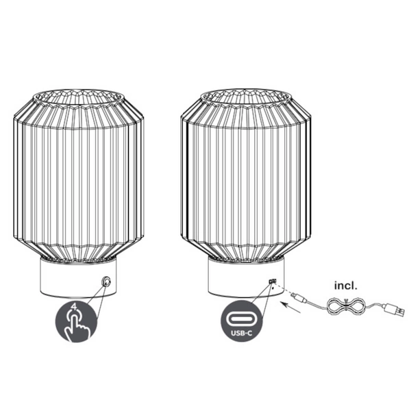 Nocna lampka Lord R57761113 LED 2W 3000K ładownie USB czarna bursztynowa