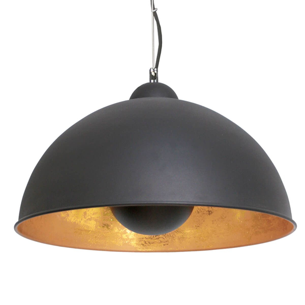 Loftowa lampa wisząca Captain czarna kopuła do kuchni
