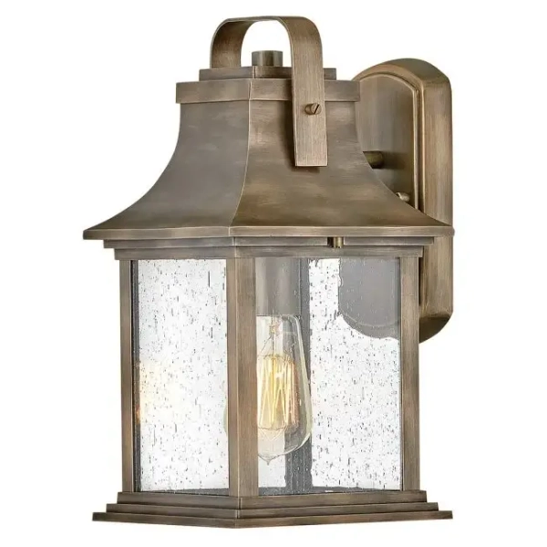 Zewnętrzny ścienny lampion Grant QN-GRANT-S-BU szklany IP44 brąz