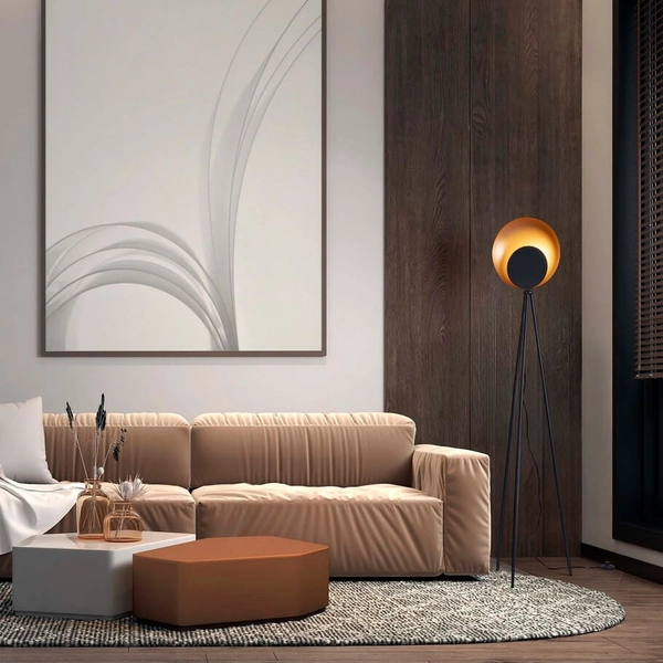 Podłogowa lampa na trójnogu CATIAMAR LE44958 LED 12W 3000K czarny złoty