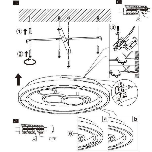 LAMPA plafon KOLLI 48405-50 Globo metalowa OPRAWA okrągła LED 50W 3000K - 6000K sufitowa biała