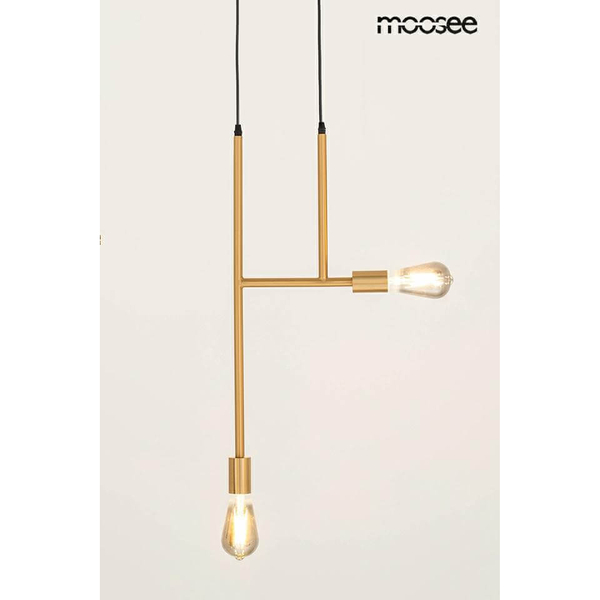 Podwójna lampa wisząca Riva MSE010100395 Moosee do salonu złota czarna