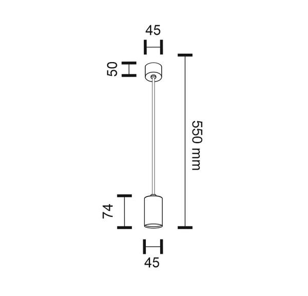 LAMPA wisząca DAKATA 5632 Shilo metalowa OPRAWA tuba zwis czarny