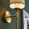 Abażurowy kinkiet ścienny L&-192955 Light& do salonu biały złoty