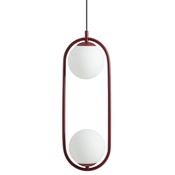 Lampa kulista wisząca Riva 1086H15 eliptyczna czerwona