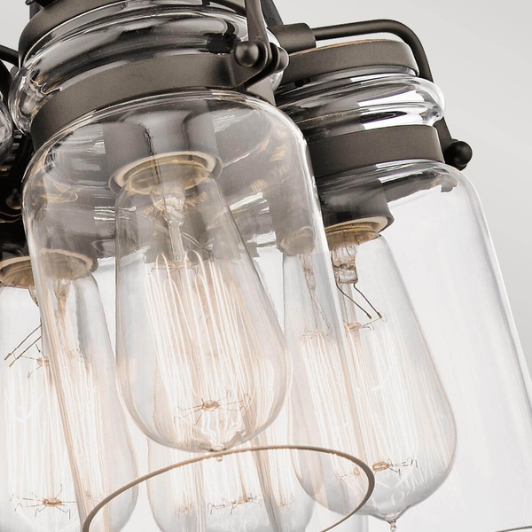 Stalowa lampa wisząca Brinley KL-BRINLEY6-OZ Kichler przezroczysta brąz