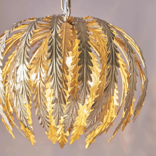 Dekoracyjna lampa wisząca Delphine 76360 Endon do salonu liść złota