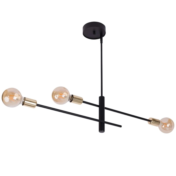 Wisząca LAMPA loftowa ONYX 31922 Sigma industrialna OPRAWA metalowa ZWIS sticks czarny złoty