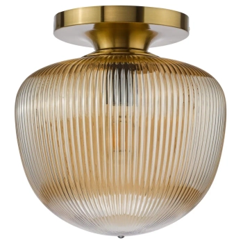 Sufitowa lampa do salonu Abrielle ABR5206 szklana bursztynowa