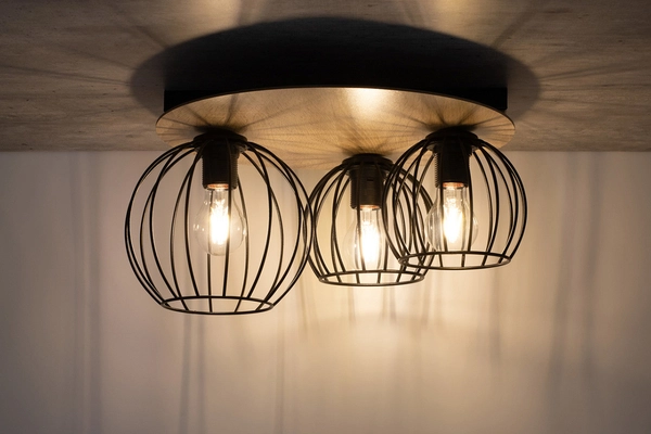 Lampa sufitowa Cyber 32356 druciak do przedpokoju czarny drewno