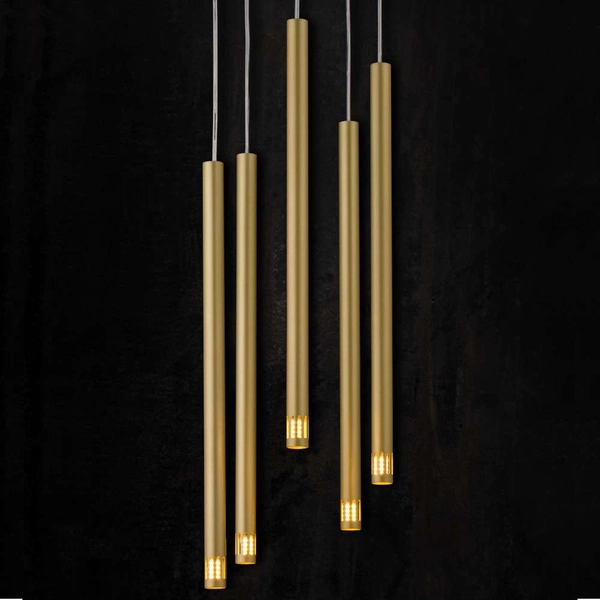Wisząca LAMPA modernistyczna SOPEL LASER 33230 Sigma metalowa OPRAWA tuby ZWIS sople złote