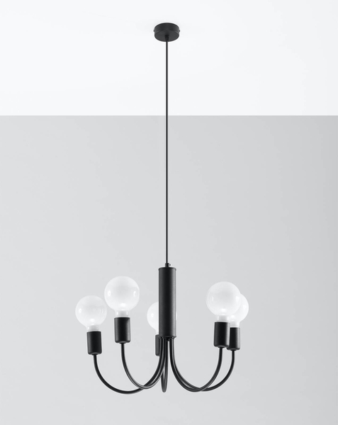 LAMPA wisząca SL.0855 metalowa OPRAWA świecznikowy zwis czarny