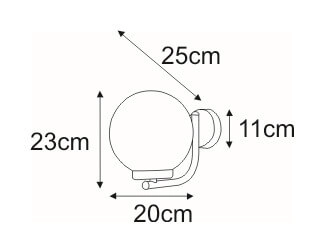 Lampa zewnętrzna kinkiet Ana K-LP270A okrągły kula chrom