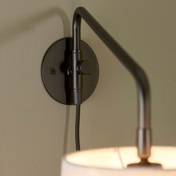 Regulowana lampa ścienna Carlson 79500 z abażurem czarny szary