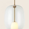Owalna lampa wisząca 22057 szklana kula przezroczysty złoty