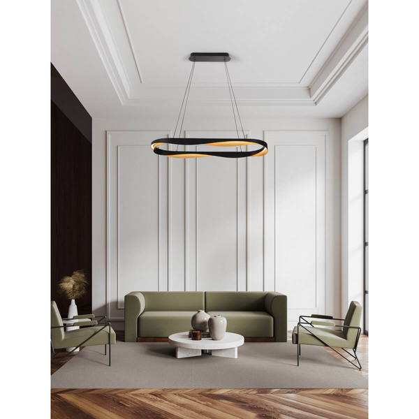 Wisząca lampa PATAPO LE44461 LED 62W 3000K fala czarna złota
