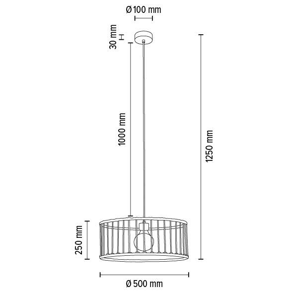 Skandynawska lampa wisząca REVE 184417174 okrągła boho pleciony kremowy