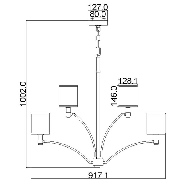 Jadalniany żyrandol nad stół Prospect Park FE-PROSPECT-PARK9 Feiss biały chrom nikiel