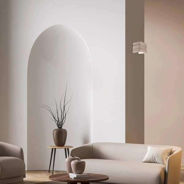 Drewniana lampa ścienna Cinnamon 3090 skandynawska LED 7W 3000K do pokoju