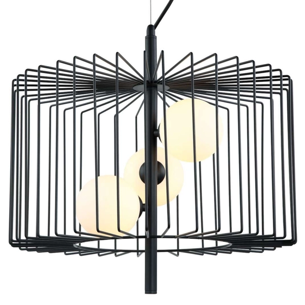 LAMPA wisząca DAREN MDM-3937/3 BK Italux metalowa OPRAWA klatka druciana zwis czarny