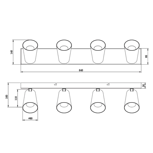 Lampa sufitowa Sharp 817100431 Trio 4 punkty światła regulowane biała