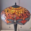 Lampka na stół Dragonfly 64093 Interiors Tiffany ważka kolorowa czarna